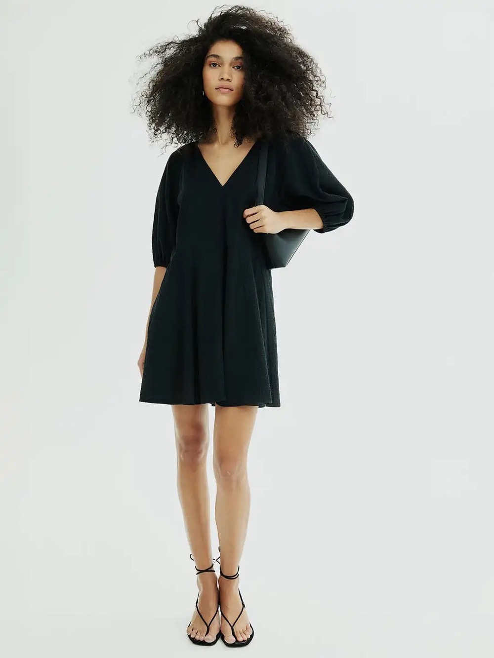 H&M black flared dress